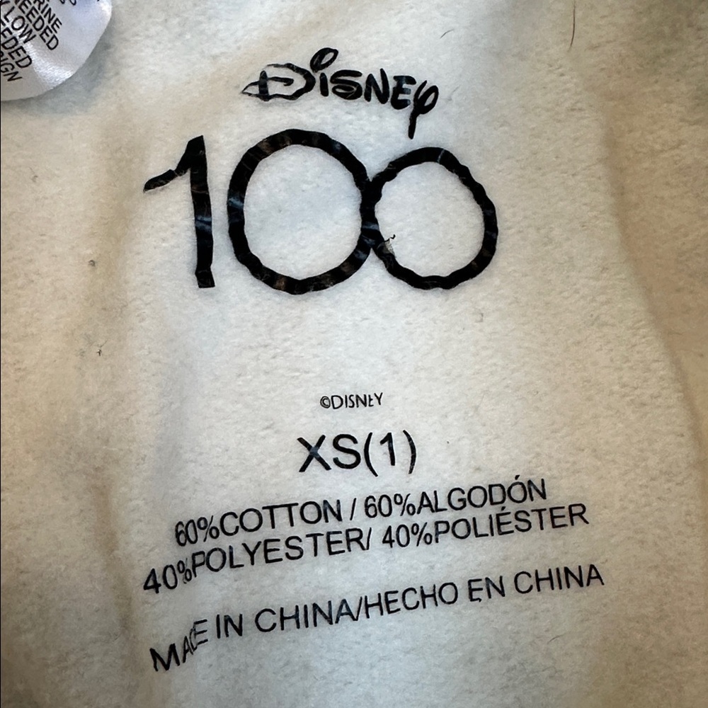 Disney 100 White Joggers with Colorful Character Panels size Xs 1 - Picture 7 of 10